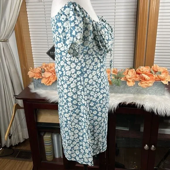 Zaful Floral Mini Dress Size Large NWT - Picture 2 of 5